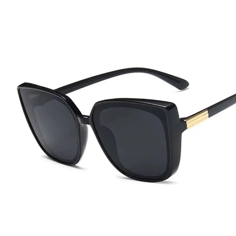 2024 New Cat Eye Women Sunglasses Vintage Designer Fashion Black Sun Glasses Big Frame Cool Sexy Female UV400