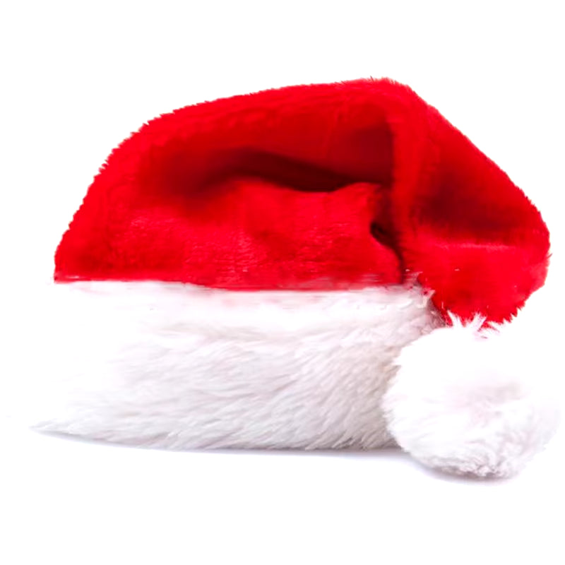 Top Grade Plush Christmas Hat for Adults Big Ball Plush Christmas Hat Red Santa Claus Hat for Men and Women