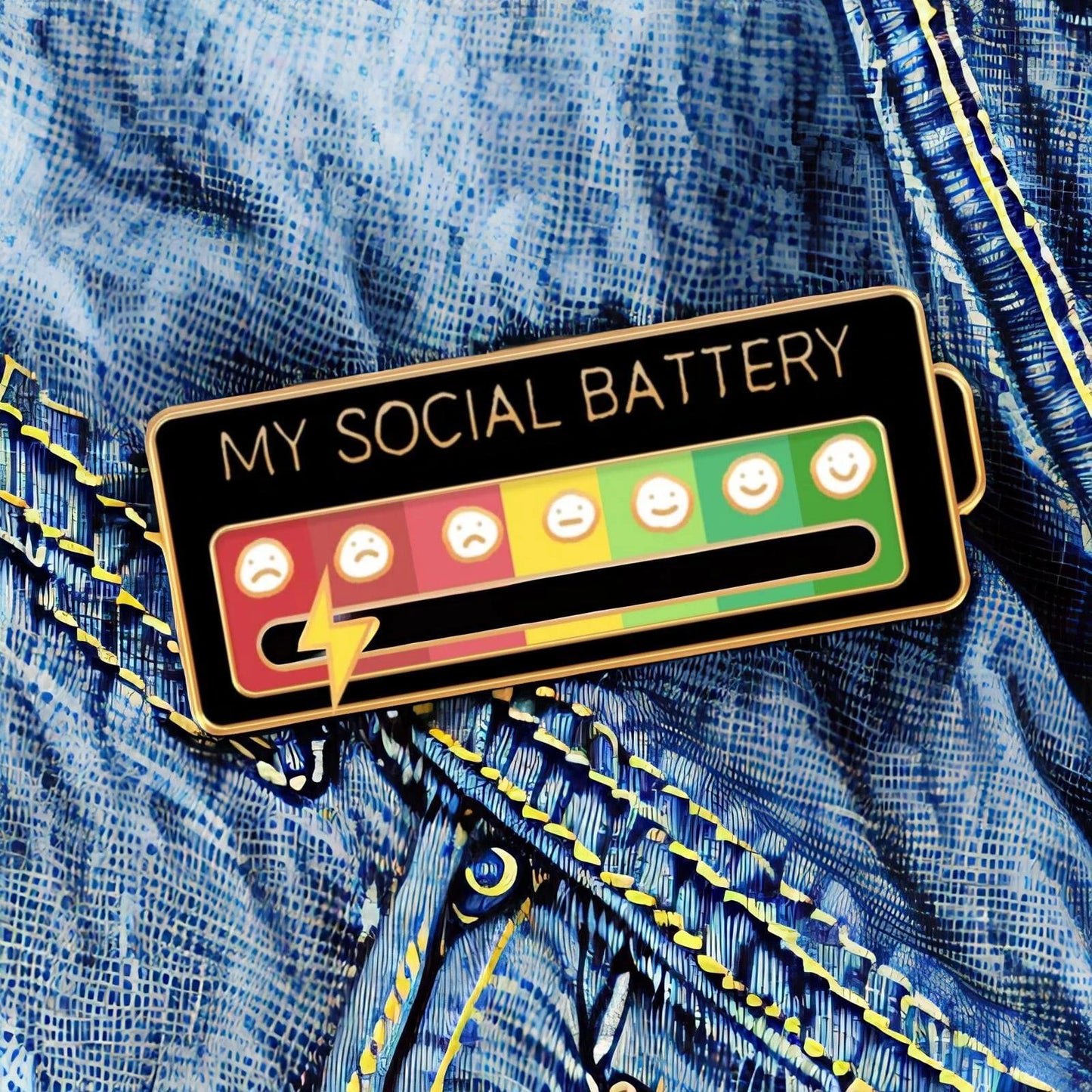 Emotions Enamel Pins My Social Battery Mood Tracker Metal Brooch Badges Fashion Jewelry Accessorie Gift Trendy Lapel on Backpack