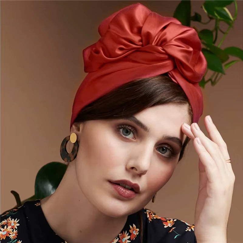 French Vintage Turban Hat Fashion Female Bandana Headband Women'S Hair Cover Cap Ladies Head Wraps Muslim Headscarf Bonnet